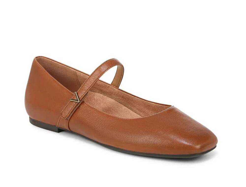 Vionic Womens Alameda Mary Jane Flats Size 9M EU 40 Brown Leather NIB